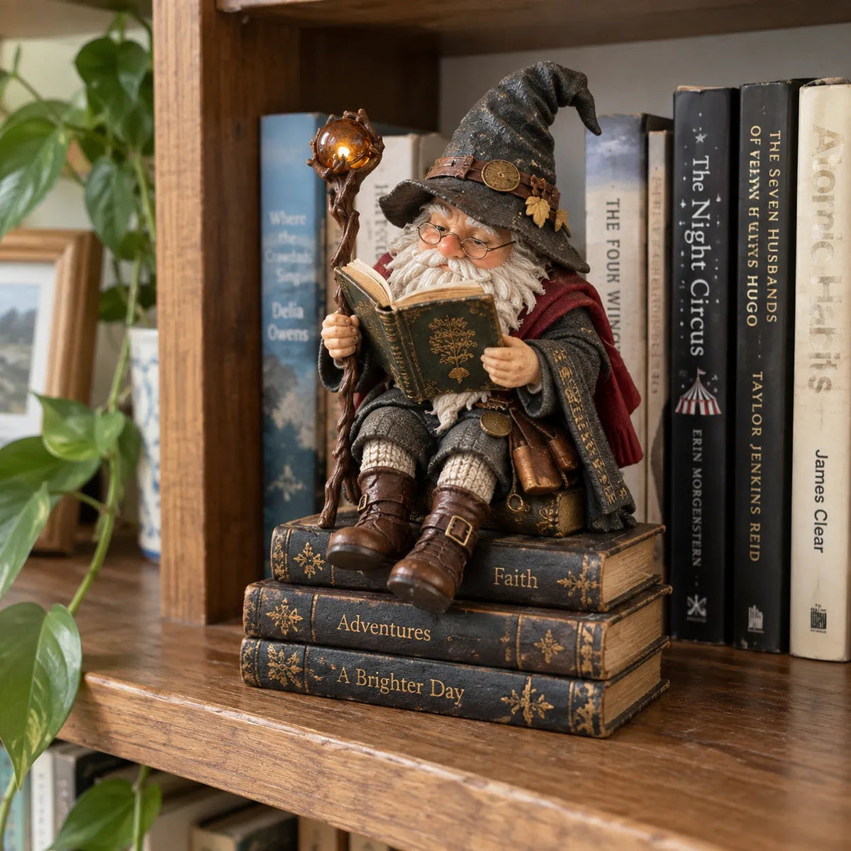 π§ββοΈβ¨ Enchanted Book Lover Figurine β Whimsical Fantasy Reader Decor for Shelves, Desks & Cozy Reading Corners