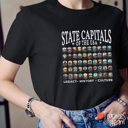 State Capitals Of The USA History Teacher T-Shirt