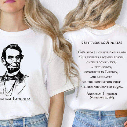 Gettysburg Address History Teacher Two Sided T-Shirt