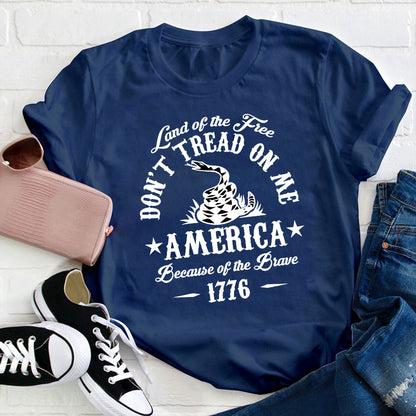 Land Of The Free Don't Tread On Me Teacher T-Shirt