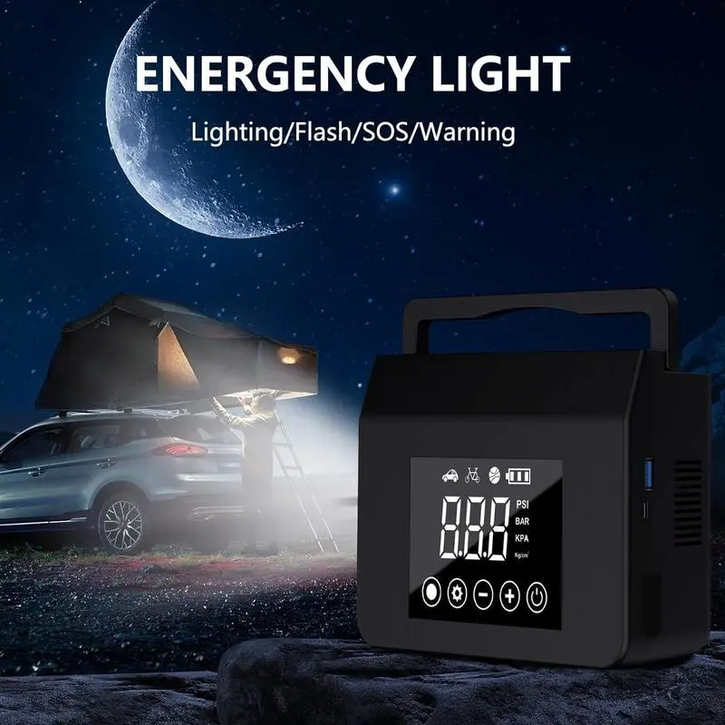 4000A Car Jump Starter with 150PSI Tire Inflator, 15000mAh Portable Power Bank & LED Light, All-in-One Emergency Booster for Cars and Trucks