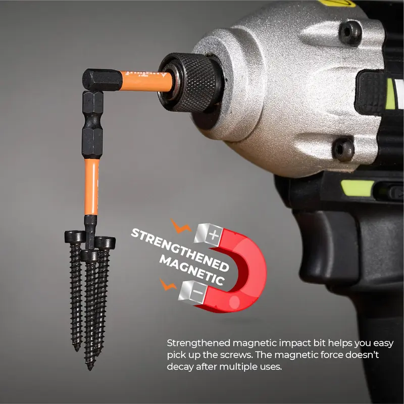 20PCS Impact Hex Bit Set with Magnetic Allen Wrench Bits, S2 Alloy Steel Hardened Hex Driver Bits, 2" Long Reach Drill Bits for Power Tools, Home Improvement, Automotive & DIY Repair