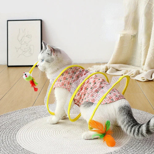 Brinquedo de túnel felino