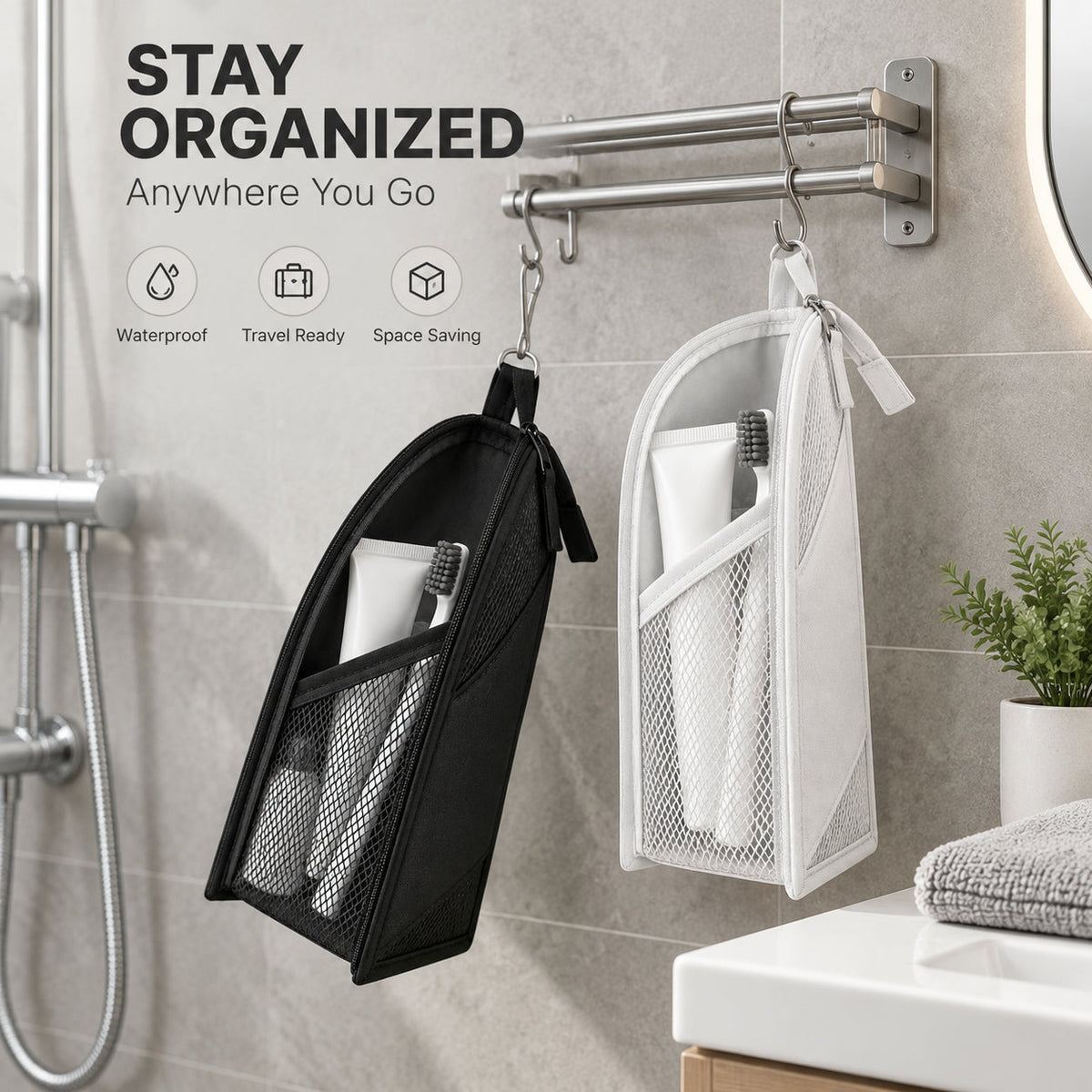 Freestanding Waterproof Travel Toiletry Bag