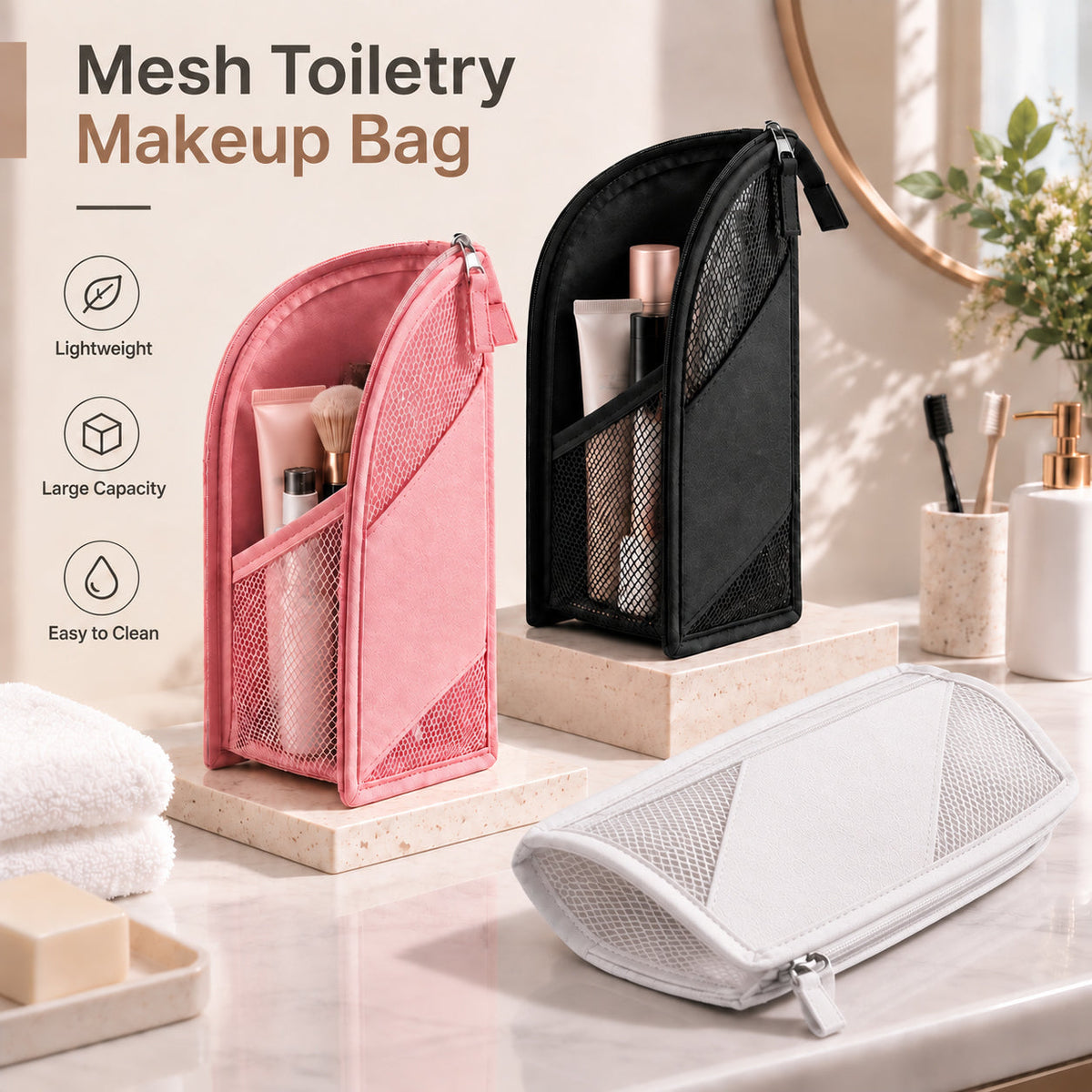 Freestanding Waterproof Travel Toiletry Bag