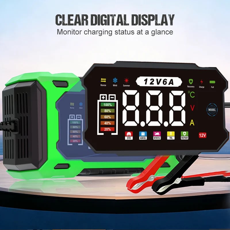 ⏳⏳Time-Limited Special⏰12V 6A Smart Car Battery Charger , Auto Maintain & Desulfation