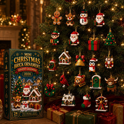 ⏳ Last day to save 49% – 🎄 24-Day Mini Christmas Ornament Advent Calendar | 24 unique festive buildable designs with hanging loops—perfect for decorating Christmas trees, wreaths, and holiday displays 🧱⏳