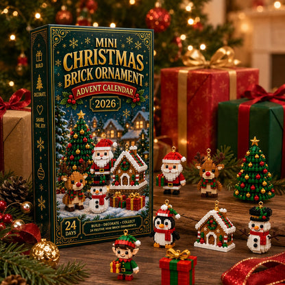⏳ Last day to save 49% – 🎄 24-Day Mini Christmas Ornament Advent Calendar | 24 unique festive buildable designs with hanging loops—perfect for decorating Christmas trees, wreaths, and holiday displays 🧱⏳
