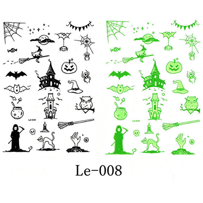 🎃💡 Light Up Your Halloween Look! Glow-in-the-Dark Temporary Tattoos | Waterproof & Fun Party Accessories